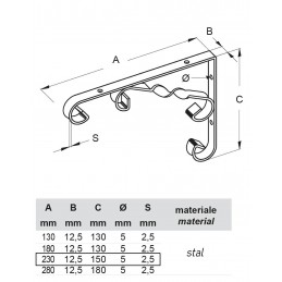 Podpórka COUNTRY 23 biała R457