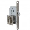 Zamek hakowy na wkładkę 50mm chrom mat + rozety kwadrat. mod. 605