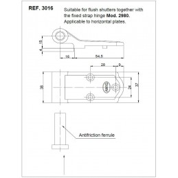 Zawias do fi. 9mm 16x15mm czarny AMIG mod.3016