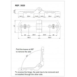 Zawias do okiennic wieloskrzydłowych mod. 3020 V 60-60 czarny AMIG 7046