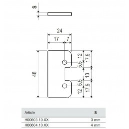 Podkładka 3mm pod zamknięcie XS