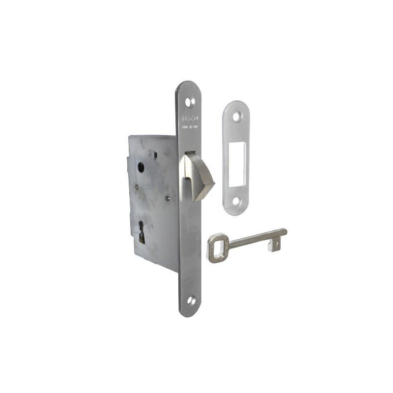 Zamek hakowy na klucz 60mm F22 chrom mat mod. 701