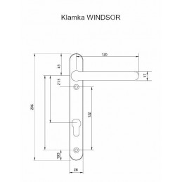 Klamka WINDSOR L/L wkładka 92 HX grafit