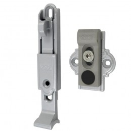 Zatrzask okiennicy automatyczny srebrny mat AGB Piesek