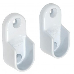 Wspornik drążka ubraniowego 30x15mm biały 2szt mod.7
