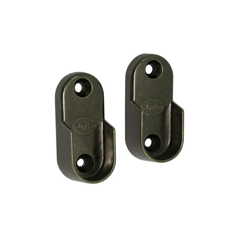 Wspornik drążka ubraniowego 30x15mm brązowy 2szt mod.7