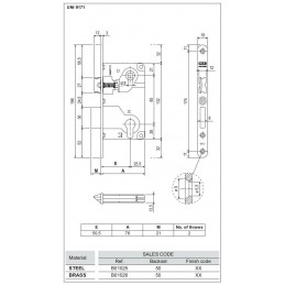 Zamek na wkładkę 85/50 brązowy F18 CENTRO z ryglem