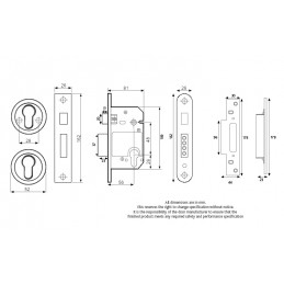 Zamek BS Keyless Egress 48/56 wkładka chrom zestaw