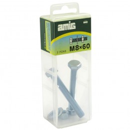 Śruba sześciokątna M8x60 podkładka + nakrętka cynkowana 2szt.