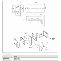 Zawias do szkła 8-12mm 180 stopni stal chrom połysk mod. Vitra