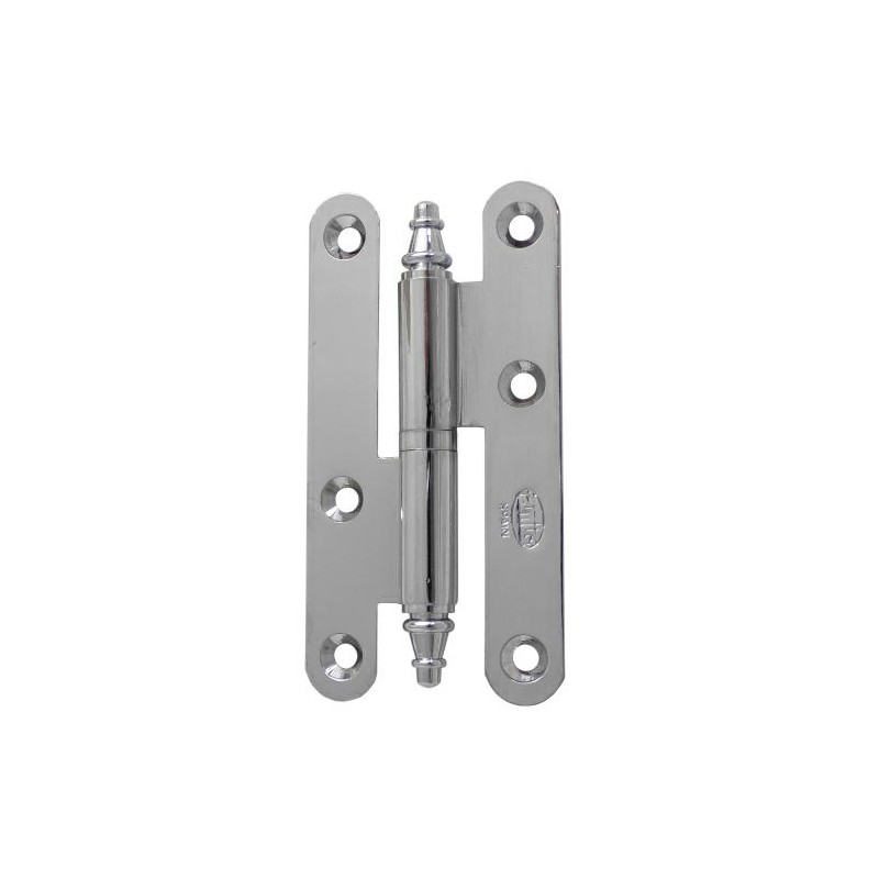 Zawias do drzwi 80x41mm mosiężny chrom połysk rozłączny PRAWY (pl) mod. 407