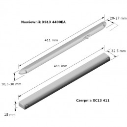 Komplet Nawiewnik XS13 + czerpnia XC13 przykręcane 411mm 4400EA biały