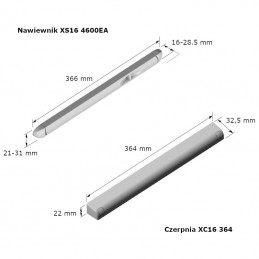 Komplet Nawiewnik XS16 + czerpnia XC16 przykręcane 335mm białe 4600EA
