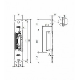 Elektrozaczep POLARIS ANTI PANIC z zaczepem FLU F24