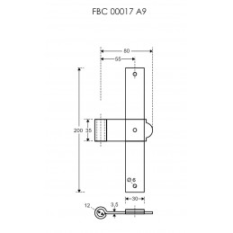 T-zawias z centr oczkiem 20cm - d.12 cza
