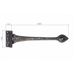 Zawias T 12" / 305mm czarny