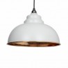 Lampa Harborne 40cm biała miedź młotk.
