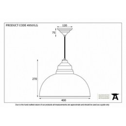 Lampa Harborne 40cm biała miedź młotk.