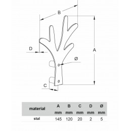 Wieszak ozdobny Drzewko stalowy srebrny 145x120mm ALBER
