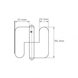 Zawias IPA 11131 33x96mm prawy galwanizowany
