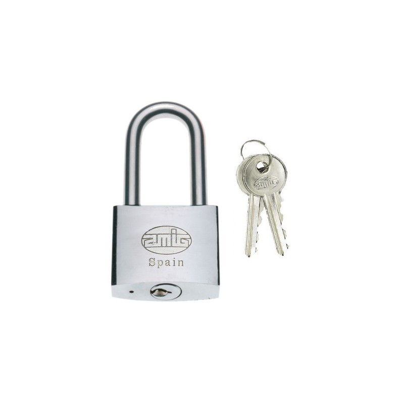 Kłódka długie ucho 30mm mosiężna chrom mod.61 DIS