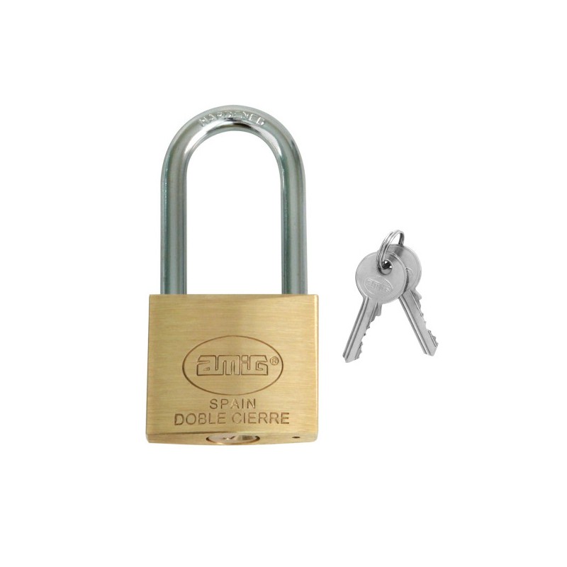 Kłódka 50mm długie ucho mosiężna ten sam klucz mod.31