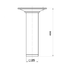 Noga meblowa stalowa wys. 400mm kwadrat 25x25mm biała mod.3