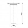 Noga meblowa stalowa wys. 600mm kwadrat 25x25mm czarna mod.3