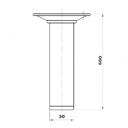Noga meblowa stalowa wys. 600mm okrągła 30mm czarna mod.4