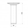 Noga meblowa stalowa wys. 600mm okrągła 30mm srebrna mod.4