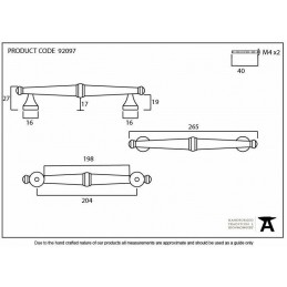 Uchwyt meblowy 265 mm mosiądz starzony