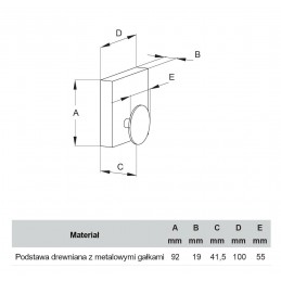 Wieszak drewniany NATURALIA sosna beż 1xkółko miedziane ref. 601