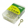 Haczyki oczkowe wkręcane 2,5x26mm oczko 5,5mm mosiądzowane 22szt.