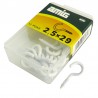 Haczyki półpełne 2,5x29mm białe półoczka wkręcane 13szt.