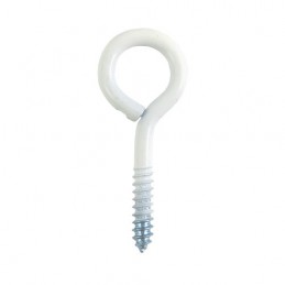 Haczyk wkręcany 3,7x50mm oczko 12mm biały 6szt.