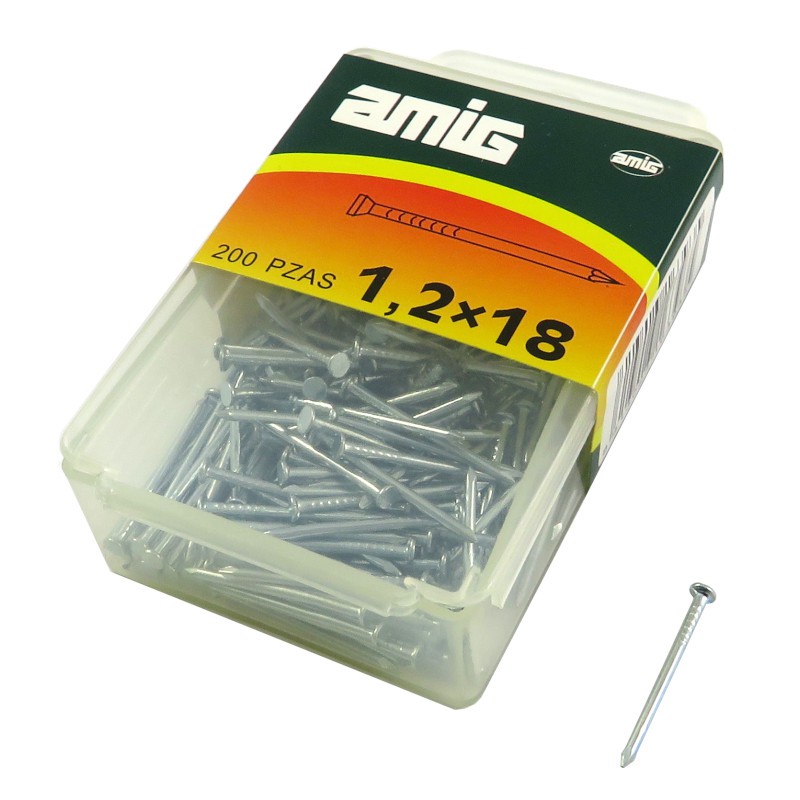 Gwoździe 1,2x18mm żelazne cynkowane 200 sztuk
