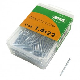 Gwoździe do betonu 1,4x22mm płaski łeb żelazne cynkowane 168 sztuk