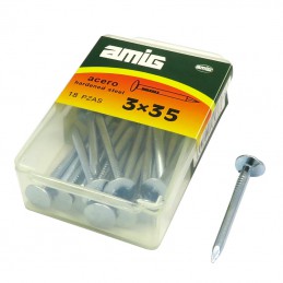 Gwoździe do betonu 3x35mm szeroki łeb stalowy cynkowane 18 sztuk