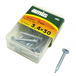 Gwoździe do betonu 3,4x30mm szeroki łeb stalowy cynkowane 18 sztuk