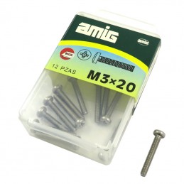 Śruba M3x20mm inox łeb walcowy PH DIN7985 12szt.