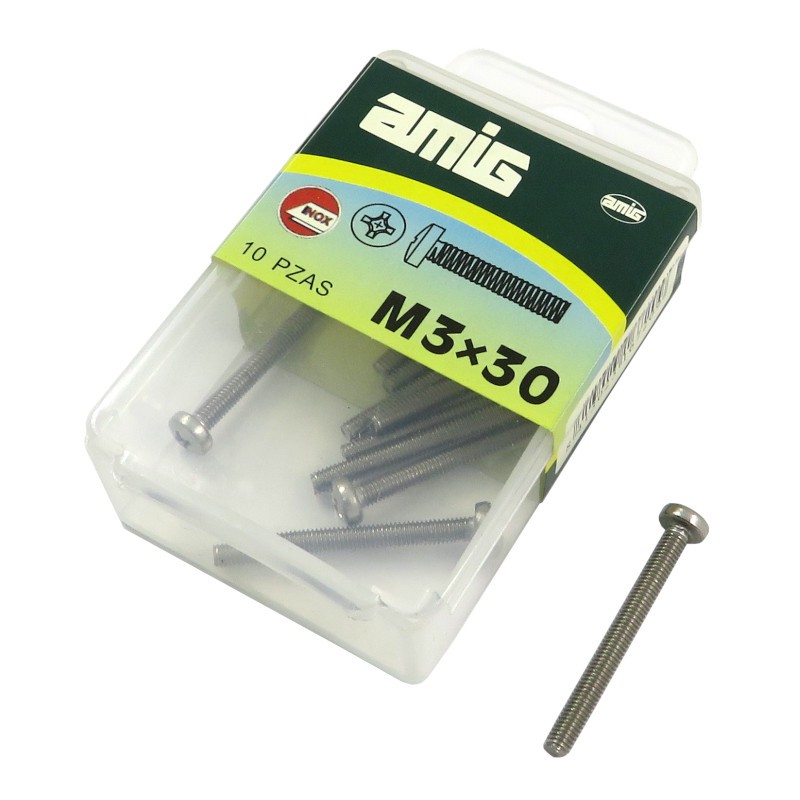 Śruba M3x30mm inox łeb walcowy PH DIN7985 10szt.
