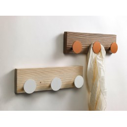 Wieszak drewniany NATURALIA sosna biała 3 kółka srebrne ref. 602