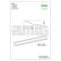 Listwa progowa 40x985mm aluminiowa srebrna mod. 4