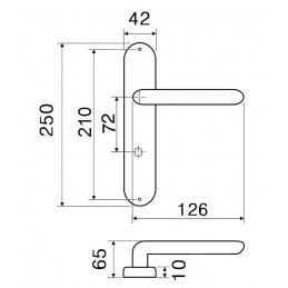 Klamka WILD WC 72mm długi szyld chrom satyna mod. 157/270