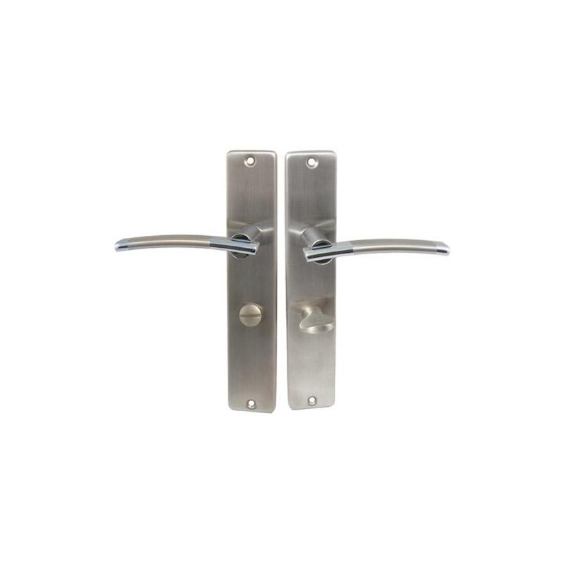 Klamka WINTER do WC 72mm długi szyld stal satyna / stal połysk  mod.111/212