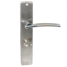 Klamka WINTER do WC 72mm długi szyld stal satyna / stal połysk  mod.111/212