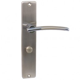 Klamka WINTER do WC 72mm długi szyld stal satyna / stal połysk  mod.111/212