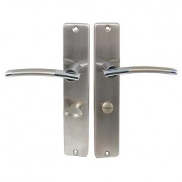 Klamka WINTER do WC 72mm długi szyld stal satyna / stal połysk  mod.111/212