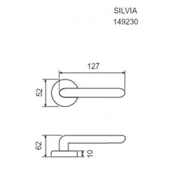 Klamka SILVIA rozeta okrągła 52mm chrom satyna 149/230