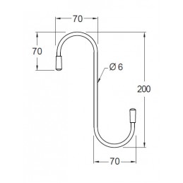 Hak S 200mm pojedynczy do zawieszania ref. 376 wielofuncyjny w kształcie S